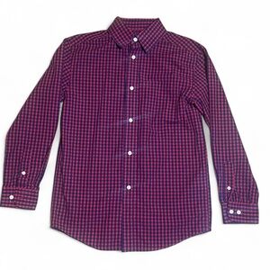 Cat & Jack Boy Shirt Dress Plaid Button Down Long Sleeve Multi Holiday Sz M